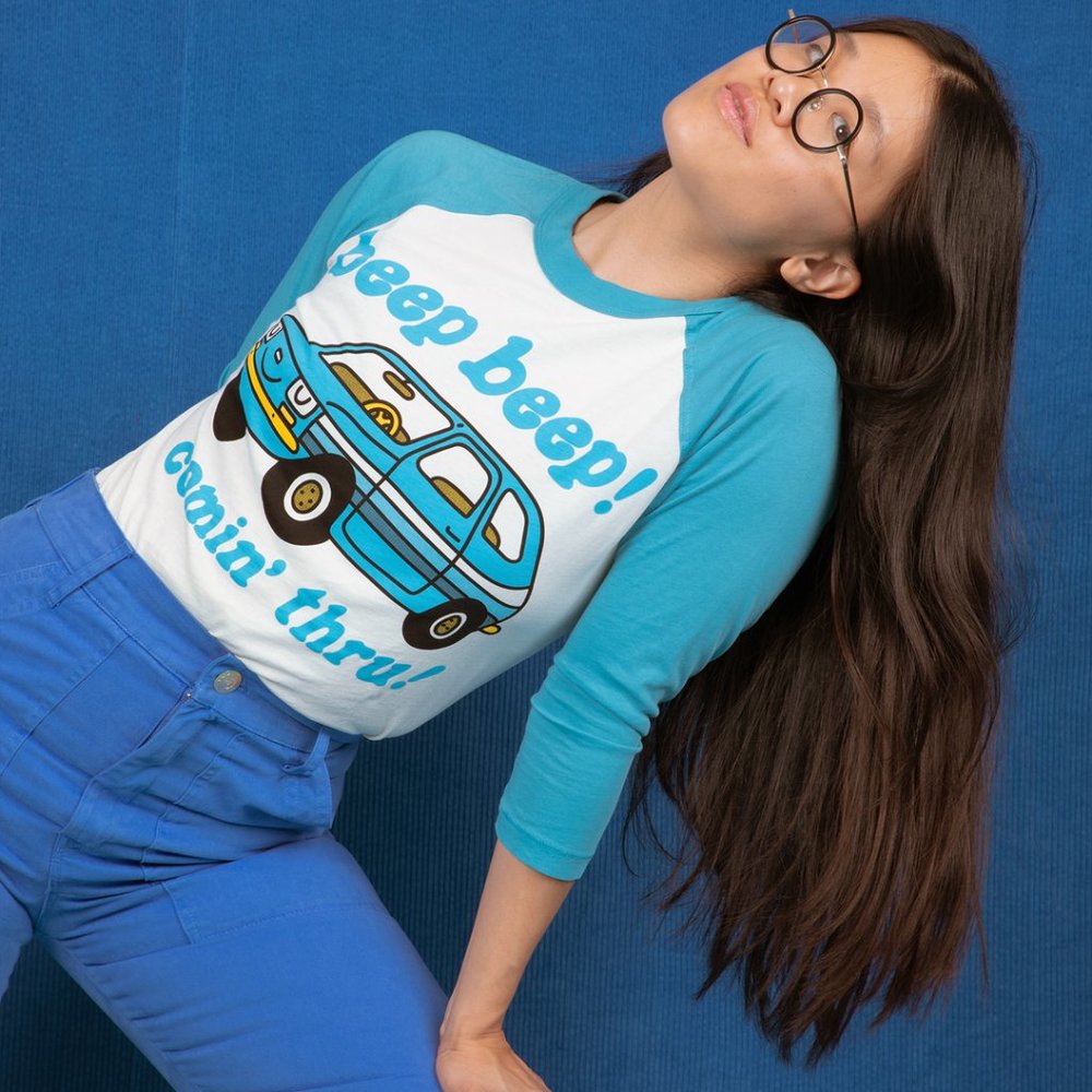 Big Bud Press Beep Beep Raglan Baseball Tee XS